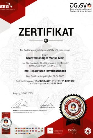 Kfz-Gutachter Marius Klein